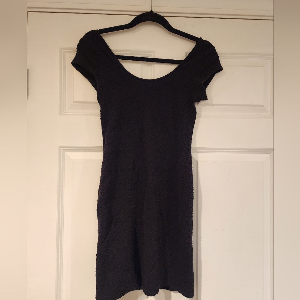 Derek Heart Textured black fitted mini dress M